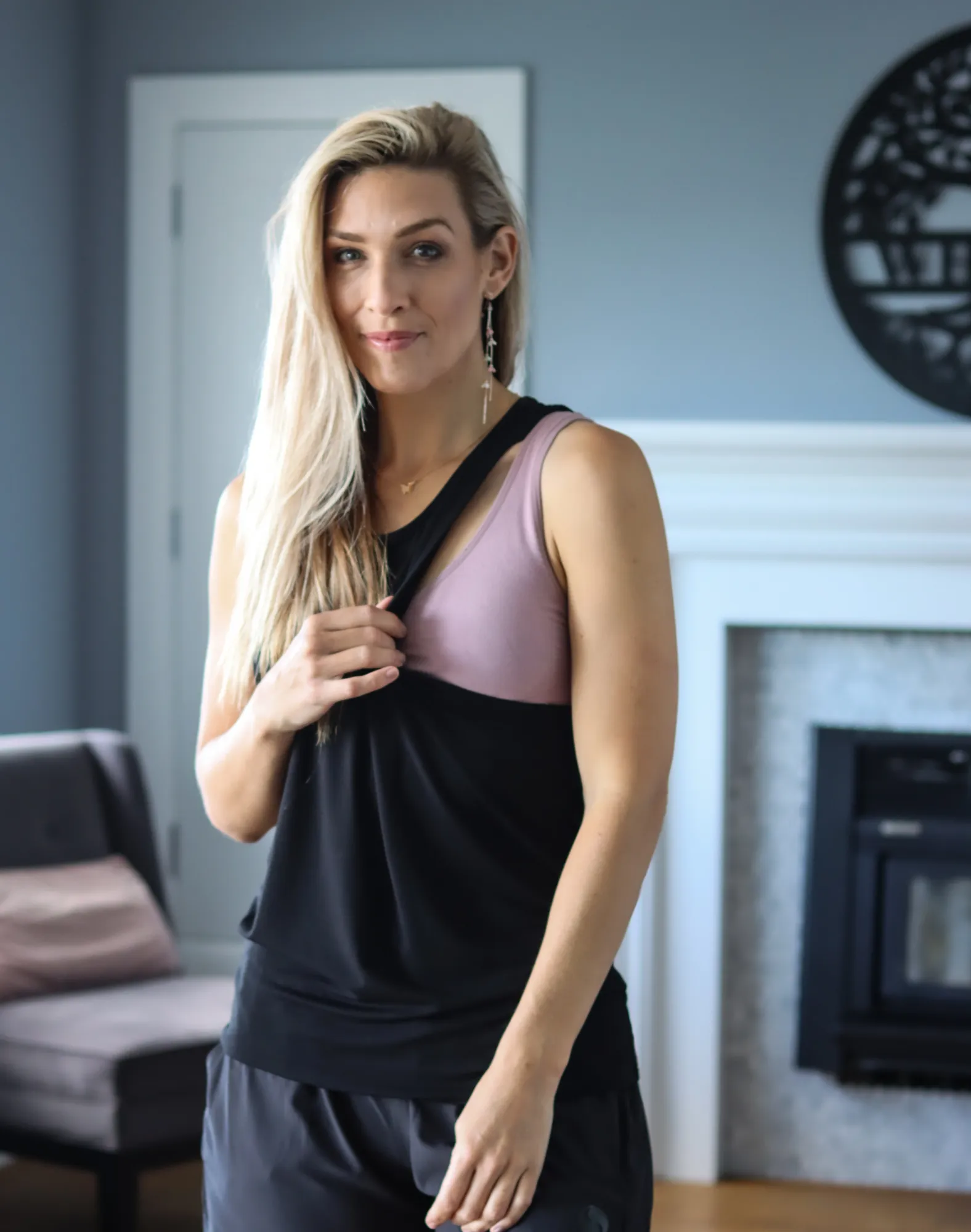 ** CLEARANCE ** Breastfeeding Top - Casual Tank Black