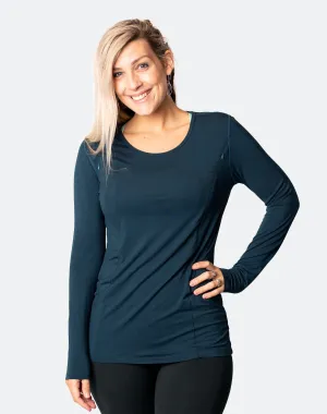 ** CLEARANCE ** Maternity Top - Bamboo Long Sleeve Peacock