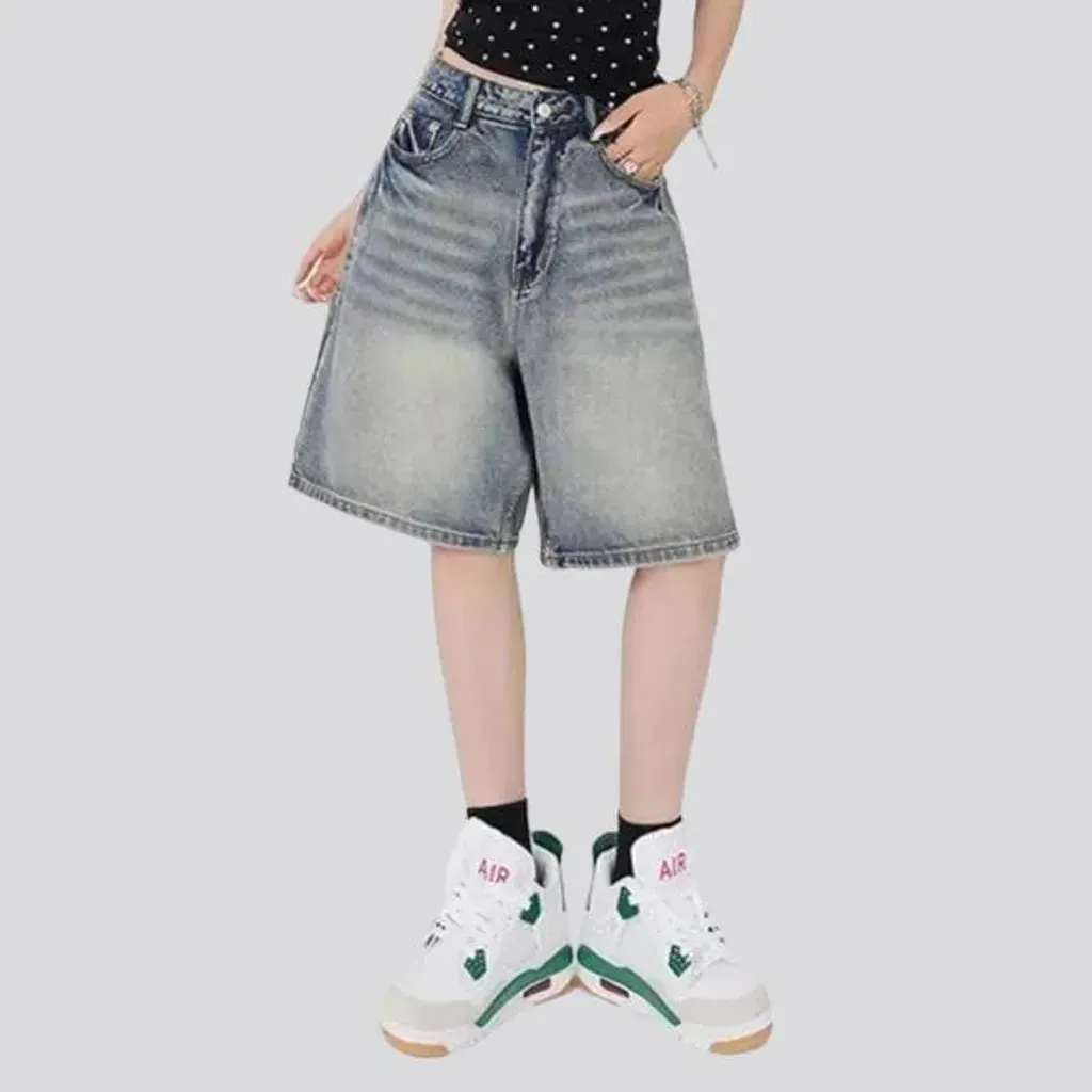 90s style high waist women's jeans shorts