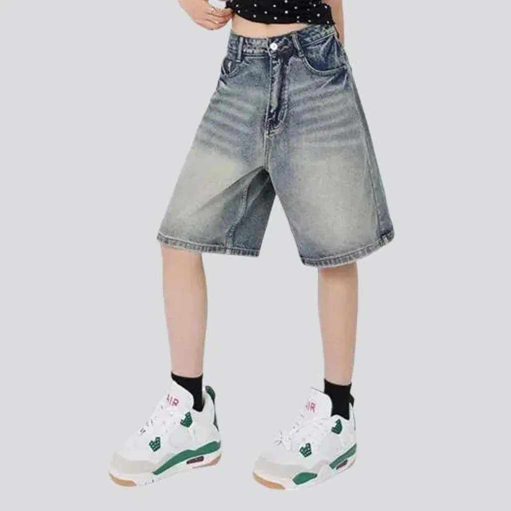 90s style high waist women's jeans shorts