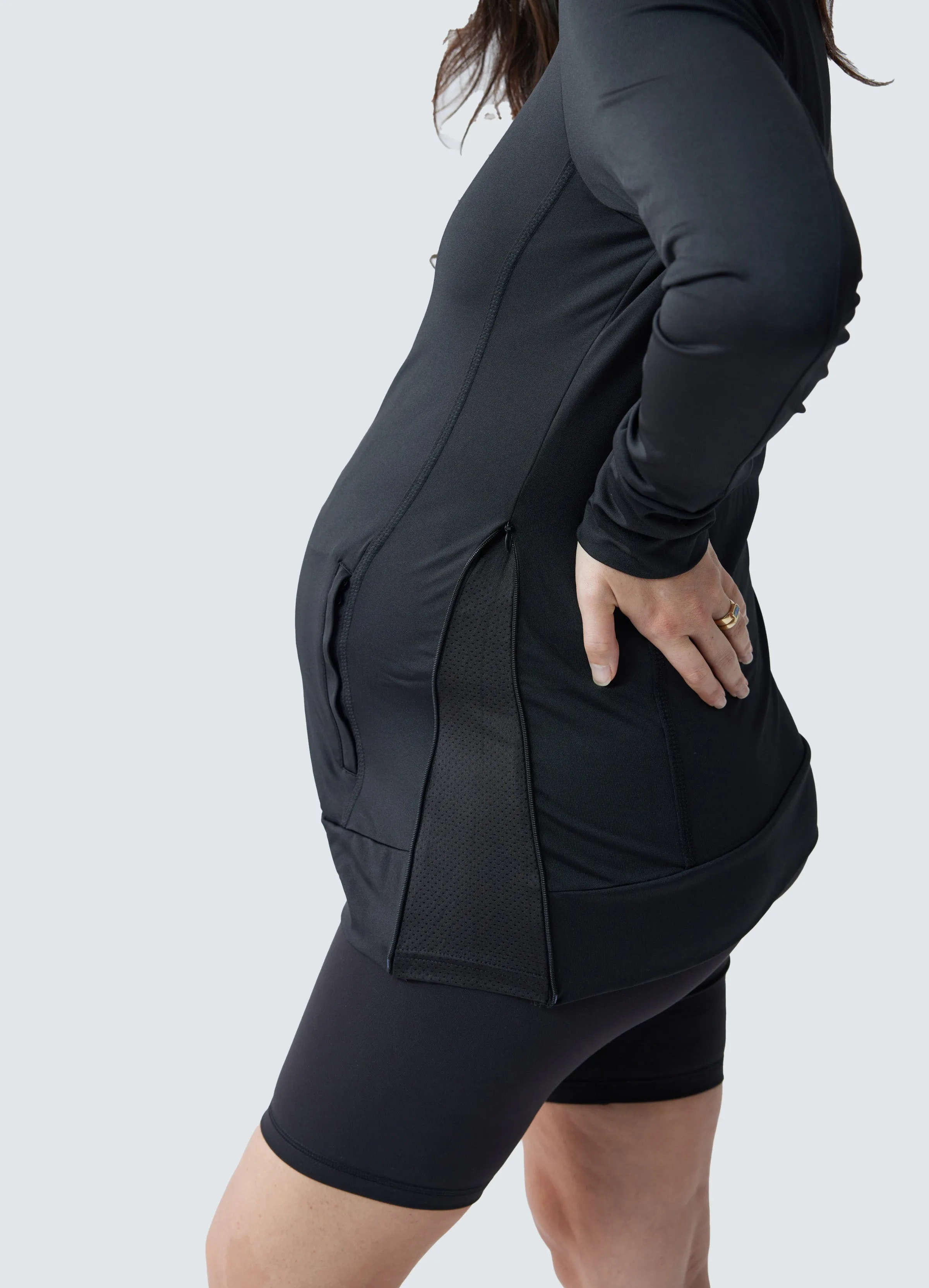 Active Maternity Side Zip Jacket Black