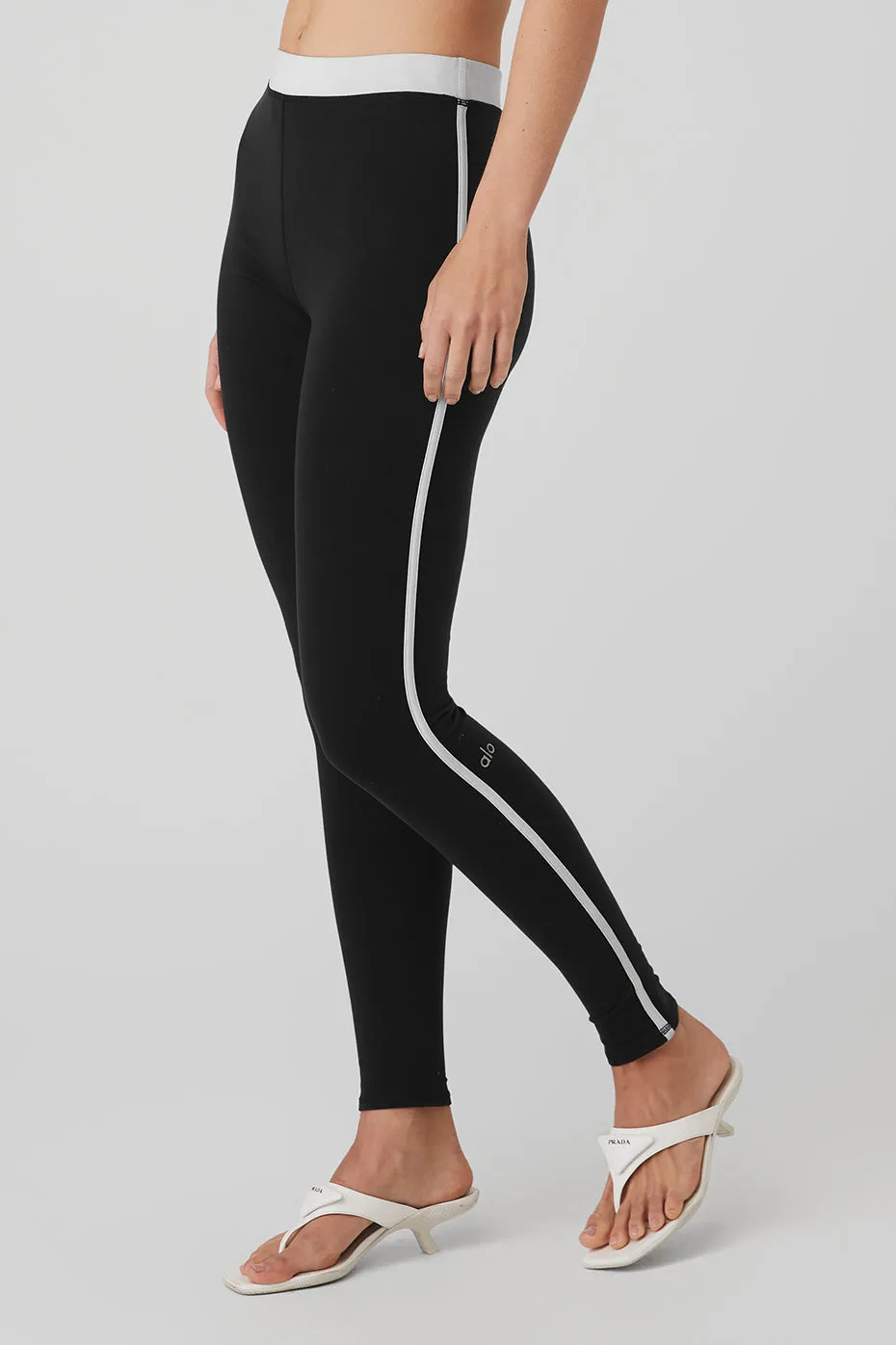 Airbrush High-Waist Stream Lined Legging - Black/White