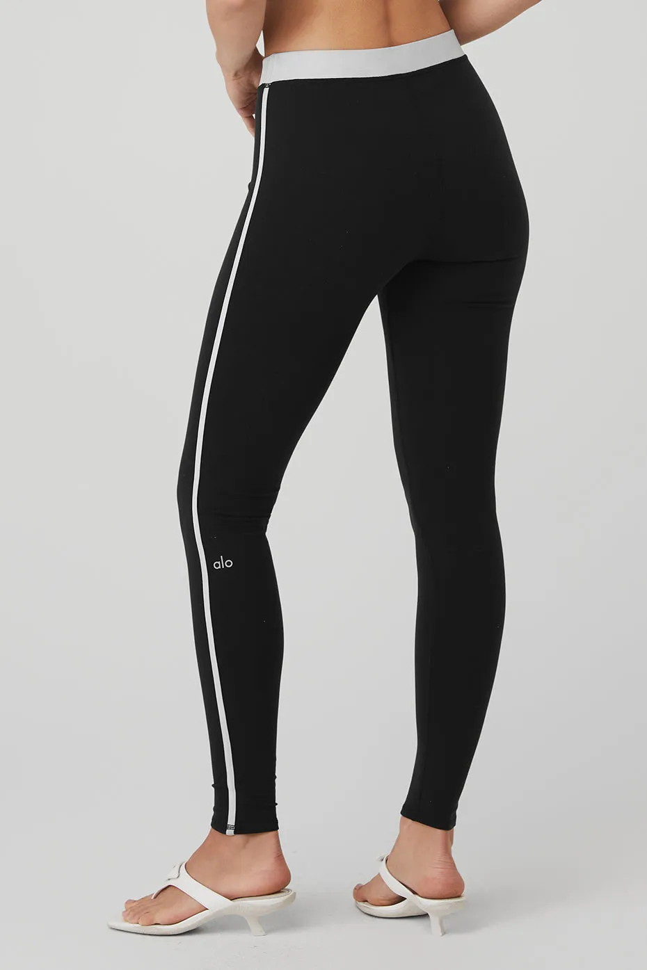 Airbrush High-Waist Stream Lined Legging - Black/White