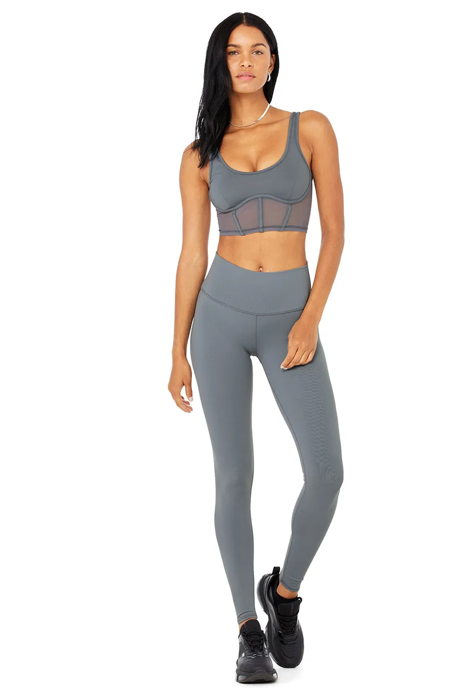 Airbrush Mesh Corset Tank & High-Waist Airbrush Legging Set