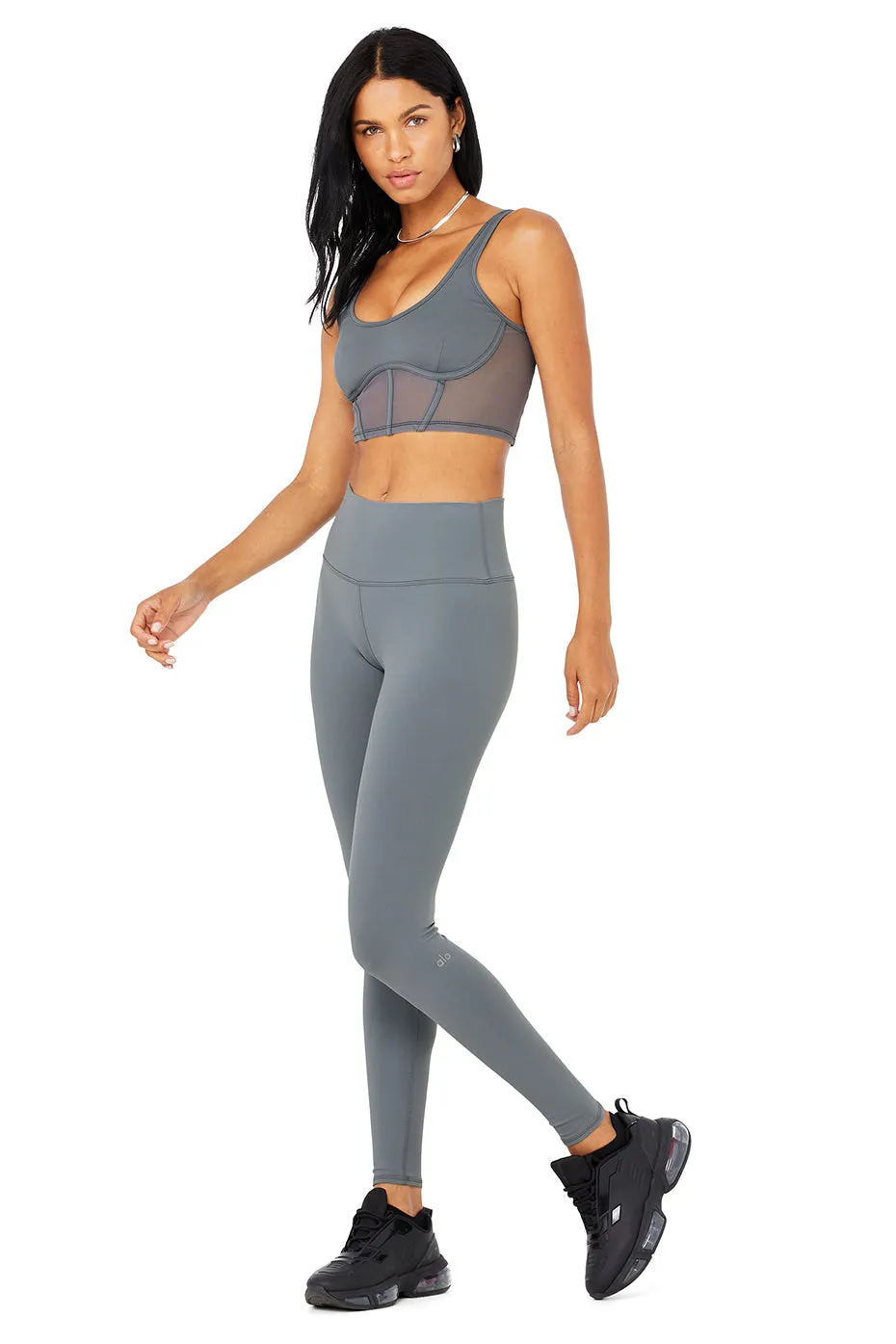 Airbrush Mesh Corset Tank & High-Waist Airbrush Legging Set