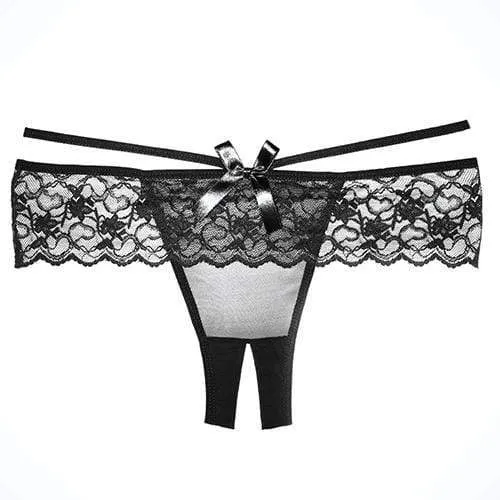 Allure Lingerie - Adore Angel Crotchless Panty O/S (Black)