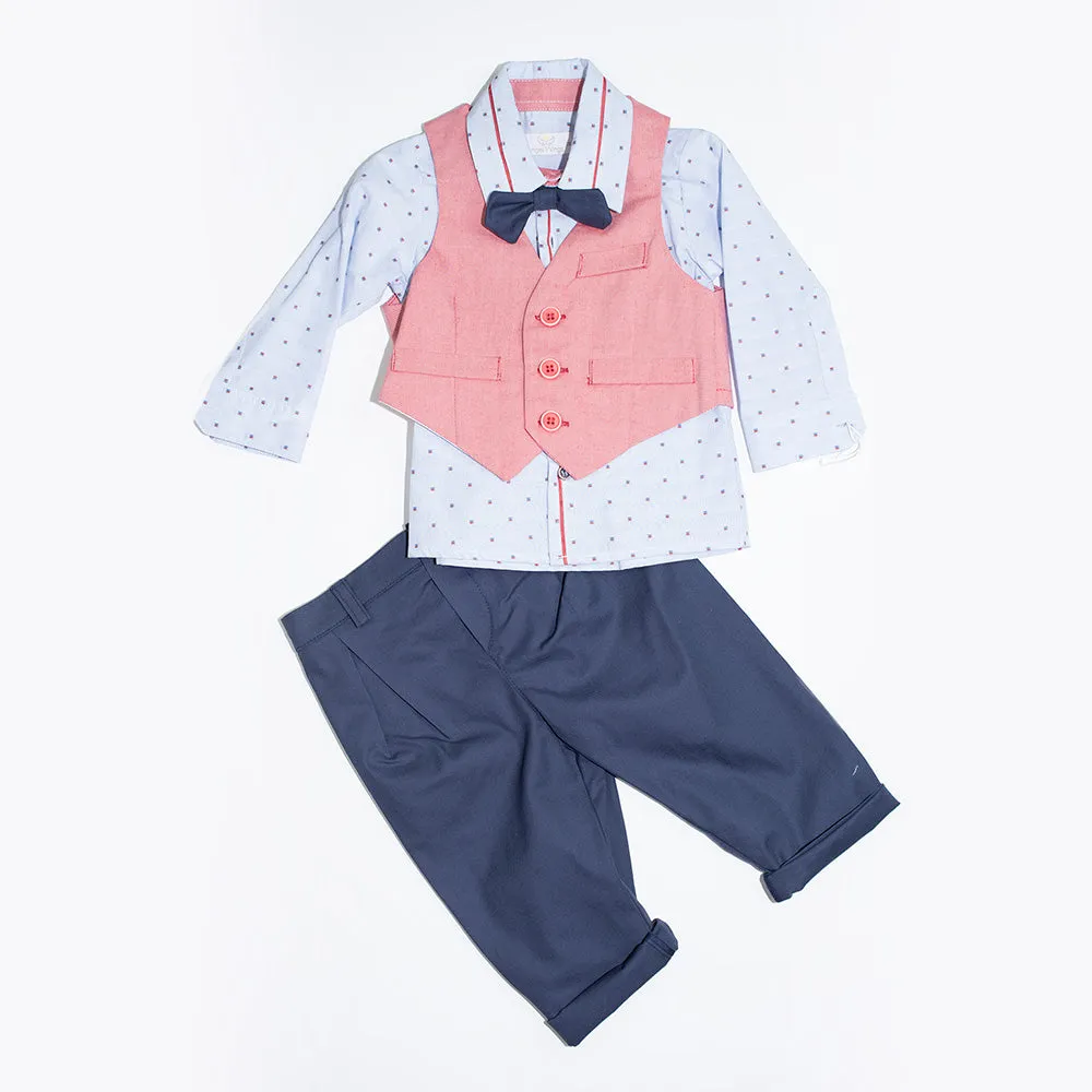 Angel Baby 4 Piece Red/Navy Suit