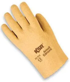 Ansell Size 7 KSR Light Duty Multi-Purpose Tan Vinyl Coated Work Glove With Interlock Knit Liner And Slip-On Cuff