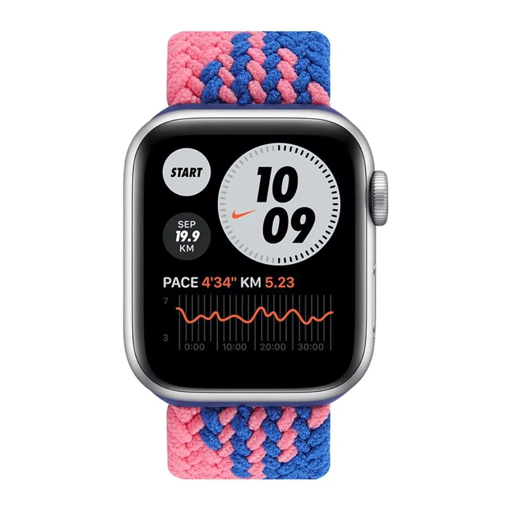 Apple Watch (41mm) elastic watch strap - Blue / Pink Splicing / Size: L