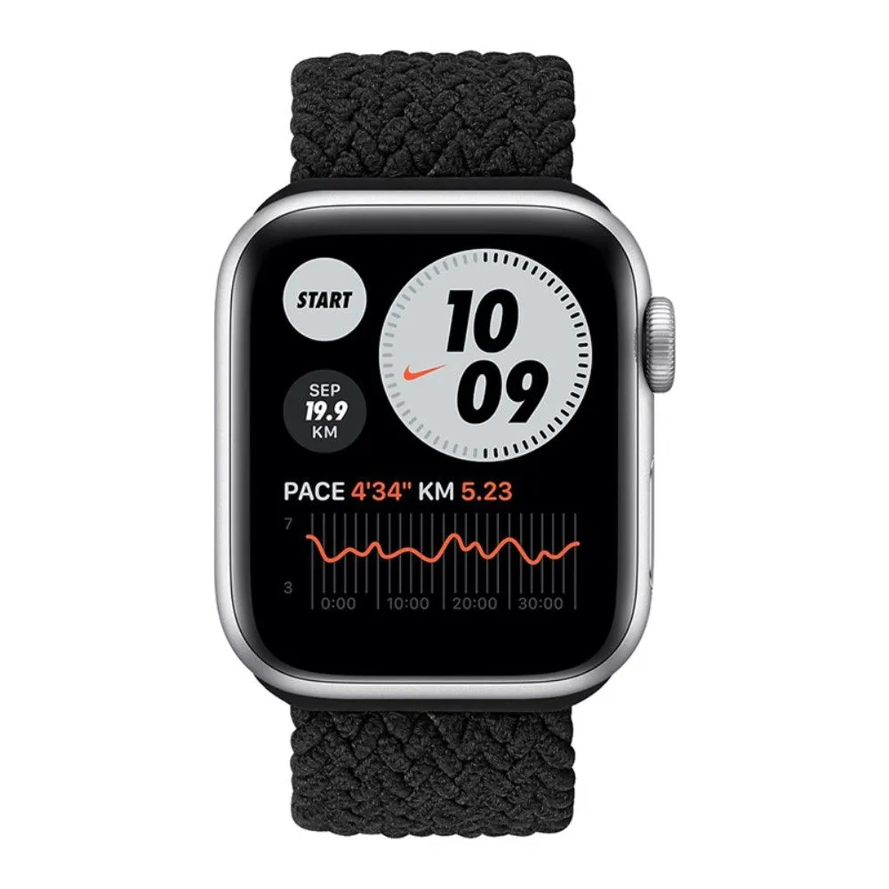 Apple Watch (45mm) elastic watch strap - Black / Size: S