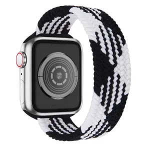 Apple Watch (45mm) elastic watch strap - Black / White Splicing / Size: XL