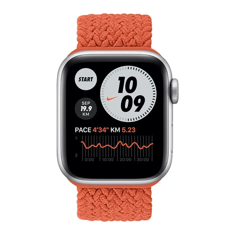 Apple Watch (45mm) elastic watch strap - Orange Red / Size: S