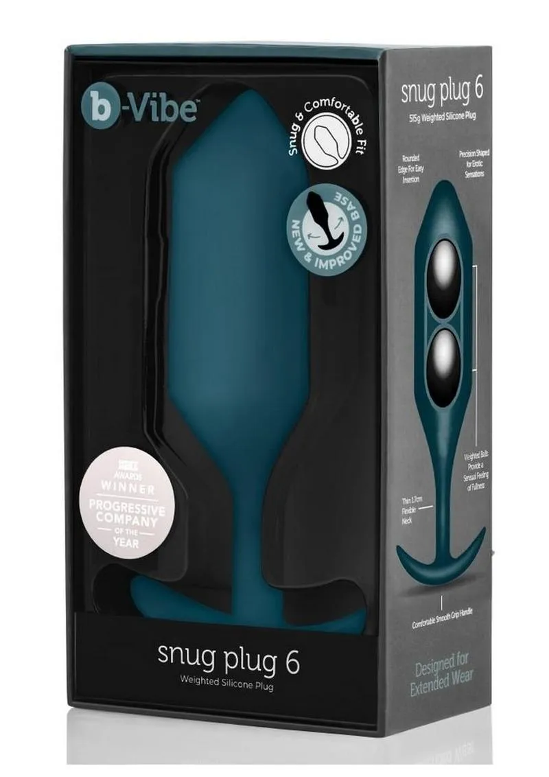 B-Vibe Snug Plug 6 Silicone Weighted Anal Plug - Marine