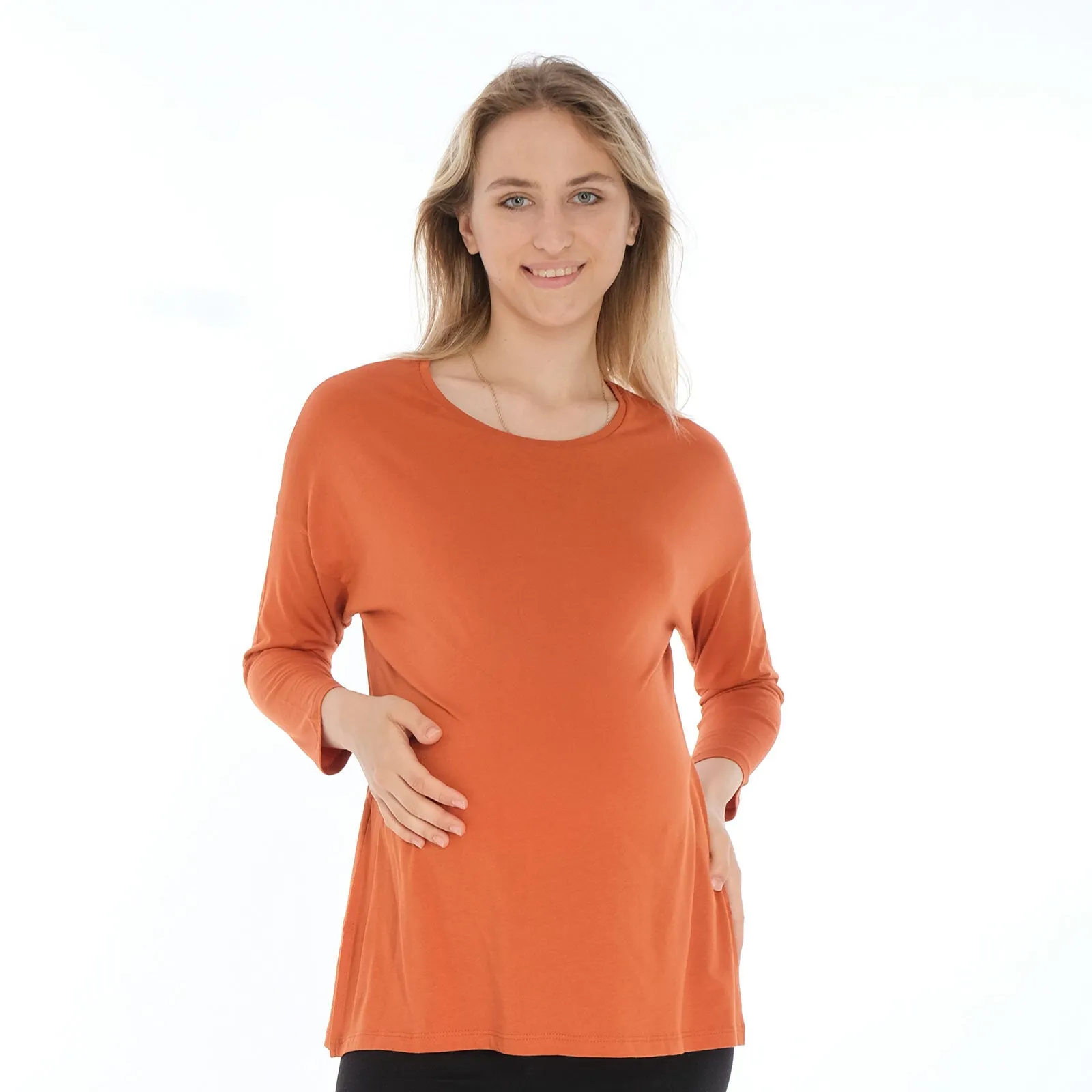 baby mom Tshirt Long Sleeve - Orange