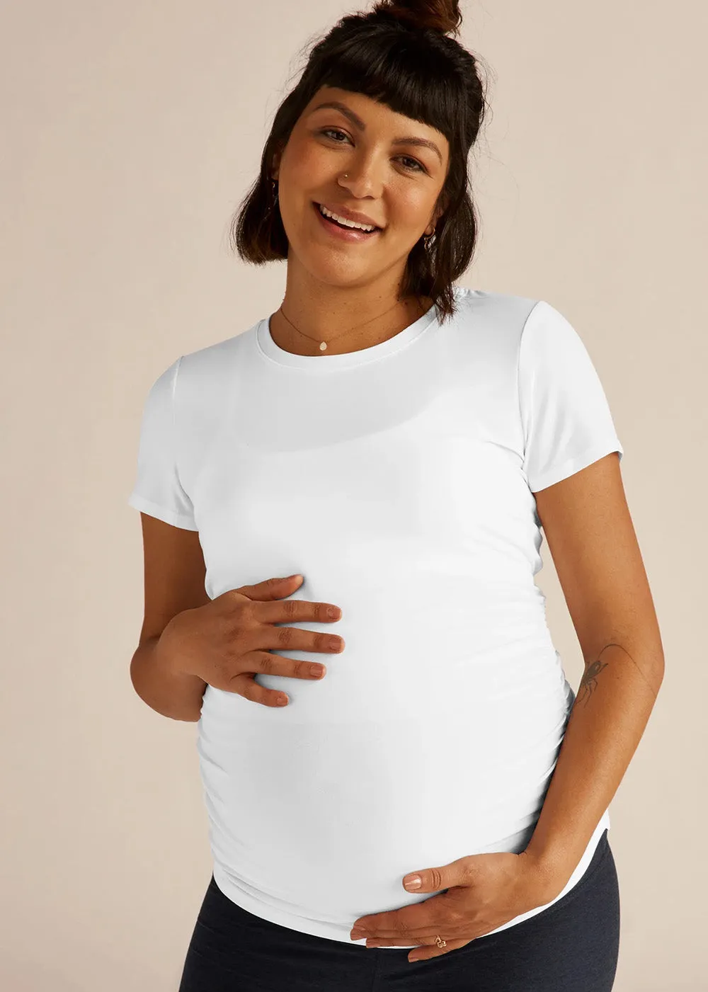 Beyond Yoga Featherweight One And Only Maternity Tee - White