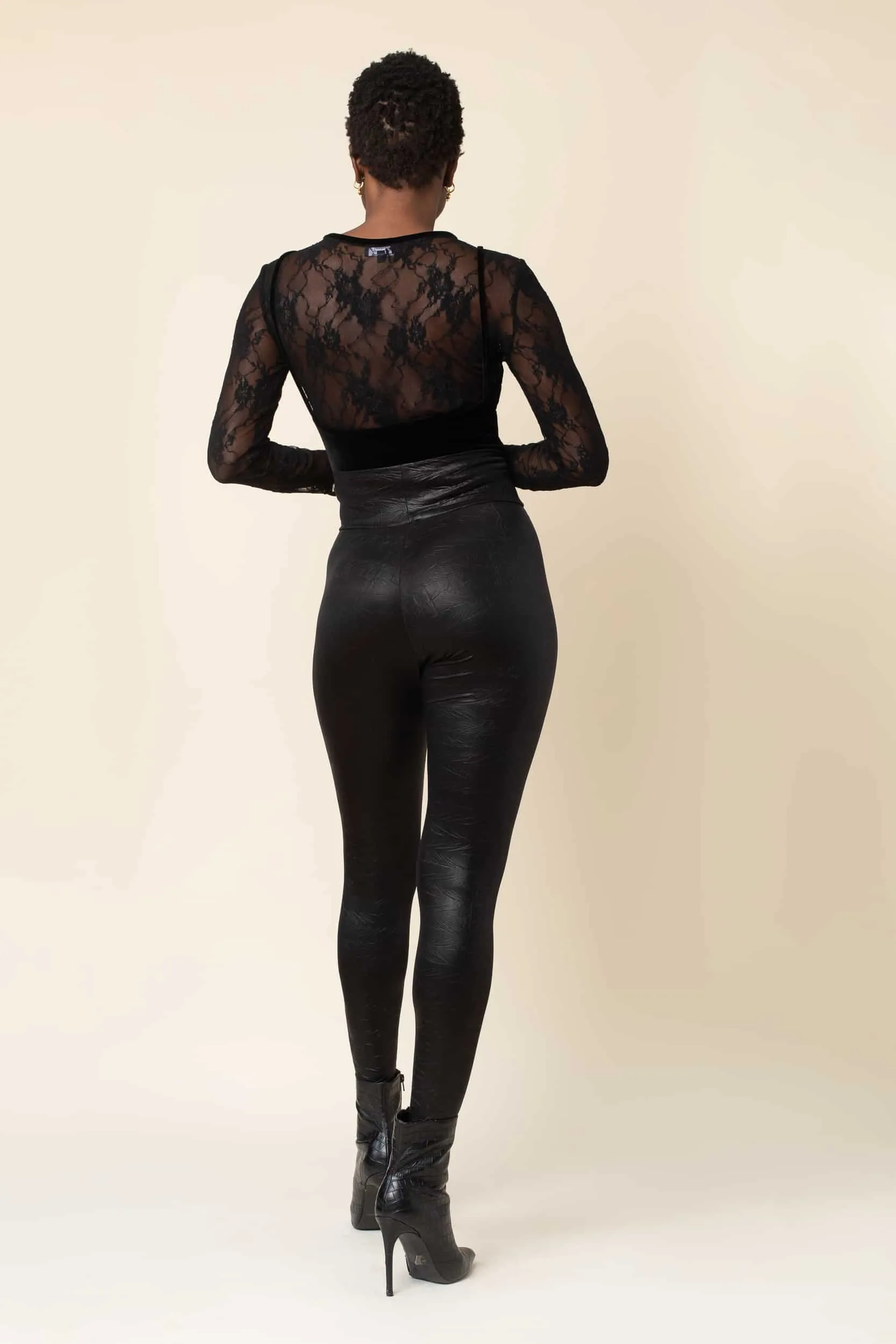 Black Nikita High Waist Snakeskin Legging