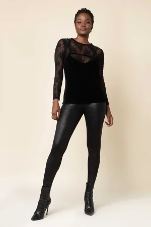 Black Nikita High Waist Snakeskin Legging