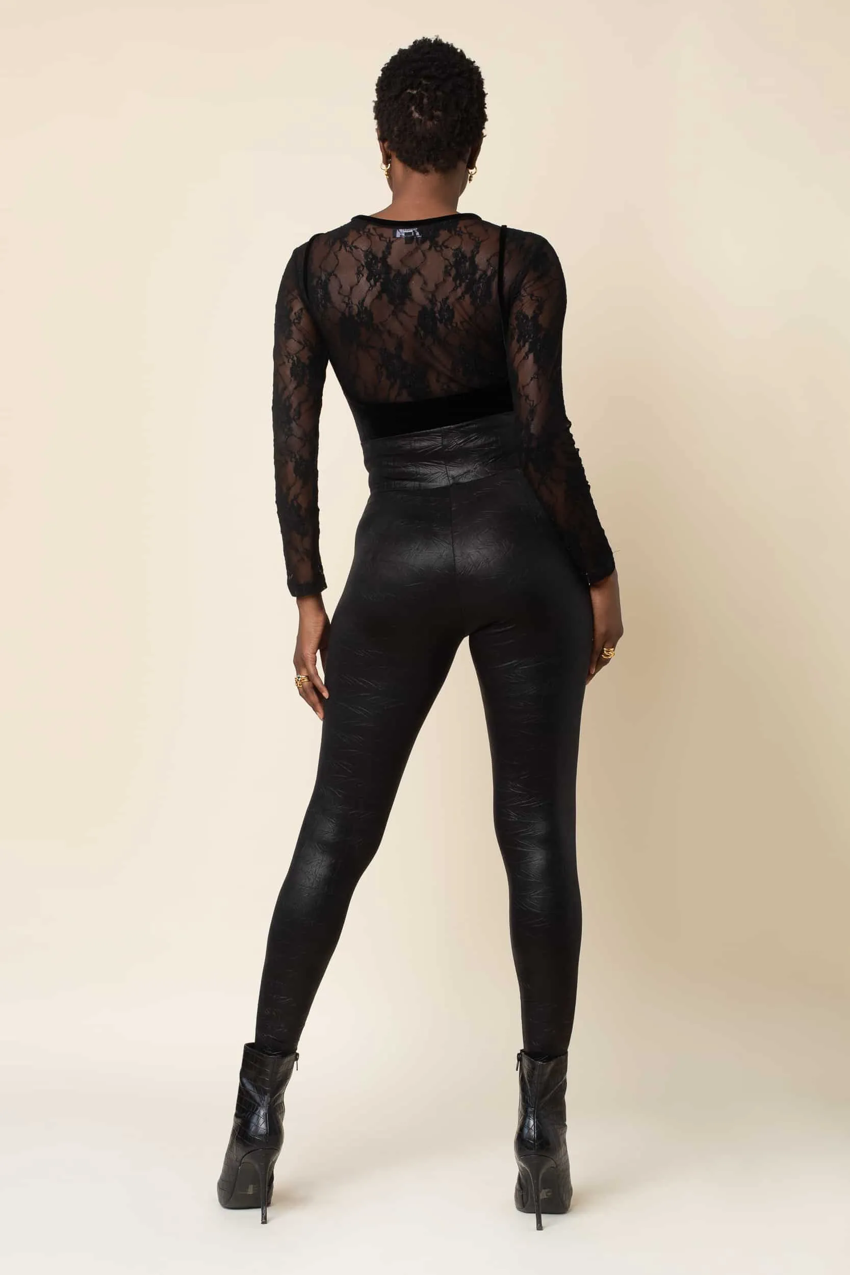 Black Nikita High Waist Snakeskin Legging