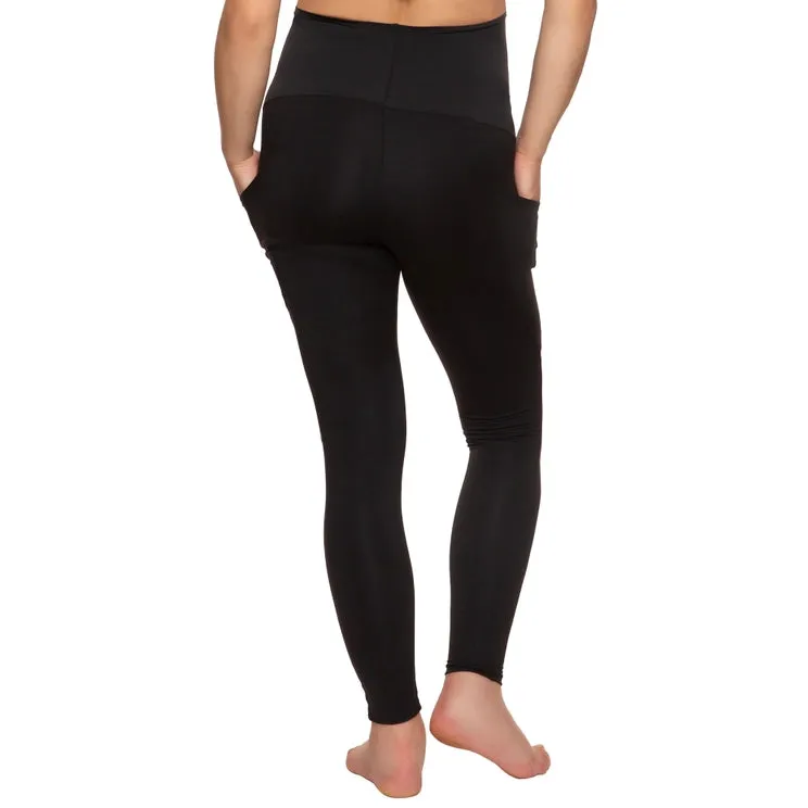 Black Sueded Pocket Maternity Leggings