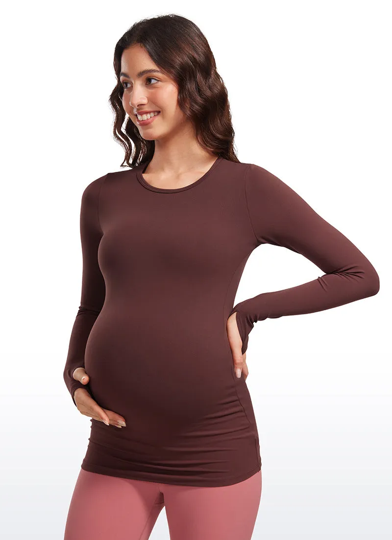 Butterluxe Long Sleeve Maternity Crewneck T-Shirts