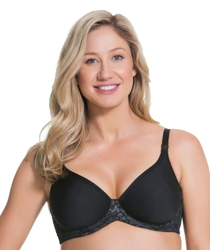 Cake Maternity Waffles 3D Spacer Contour Flexi Wire Nursing Bra -  Black