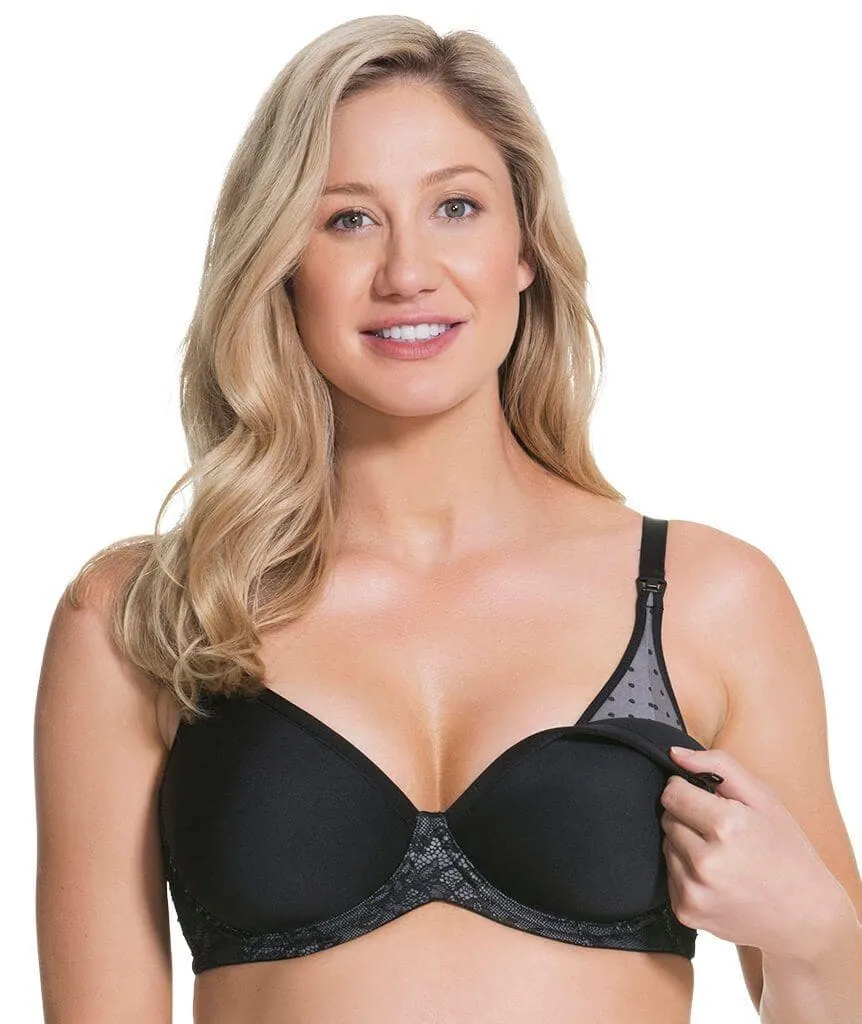 Cake Maternity Waffles 3D Spacer Contour Flexi Wire Nursing Bra -  Black