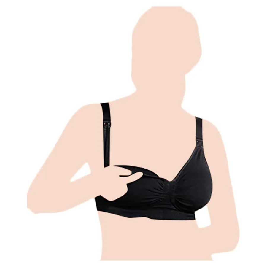 Carriwell Maternity & Nursing Bra with Carri-Gel Support (Black)