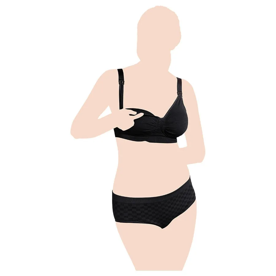 Carriwell Maternity & Nursing Bra with Carri-Gel Support (Black)