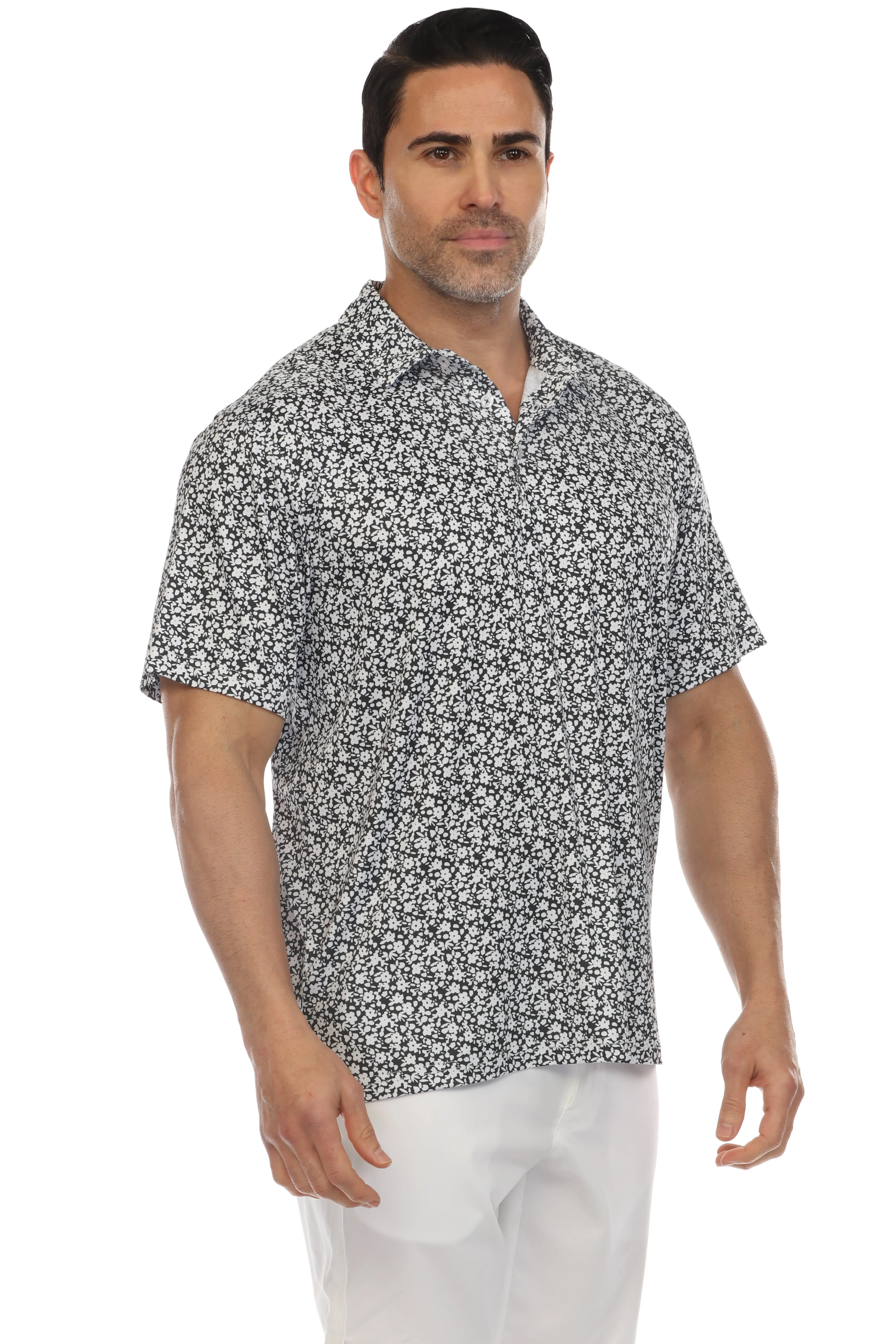 Casual Dry-Fit Polo Shirt Floral Print