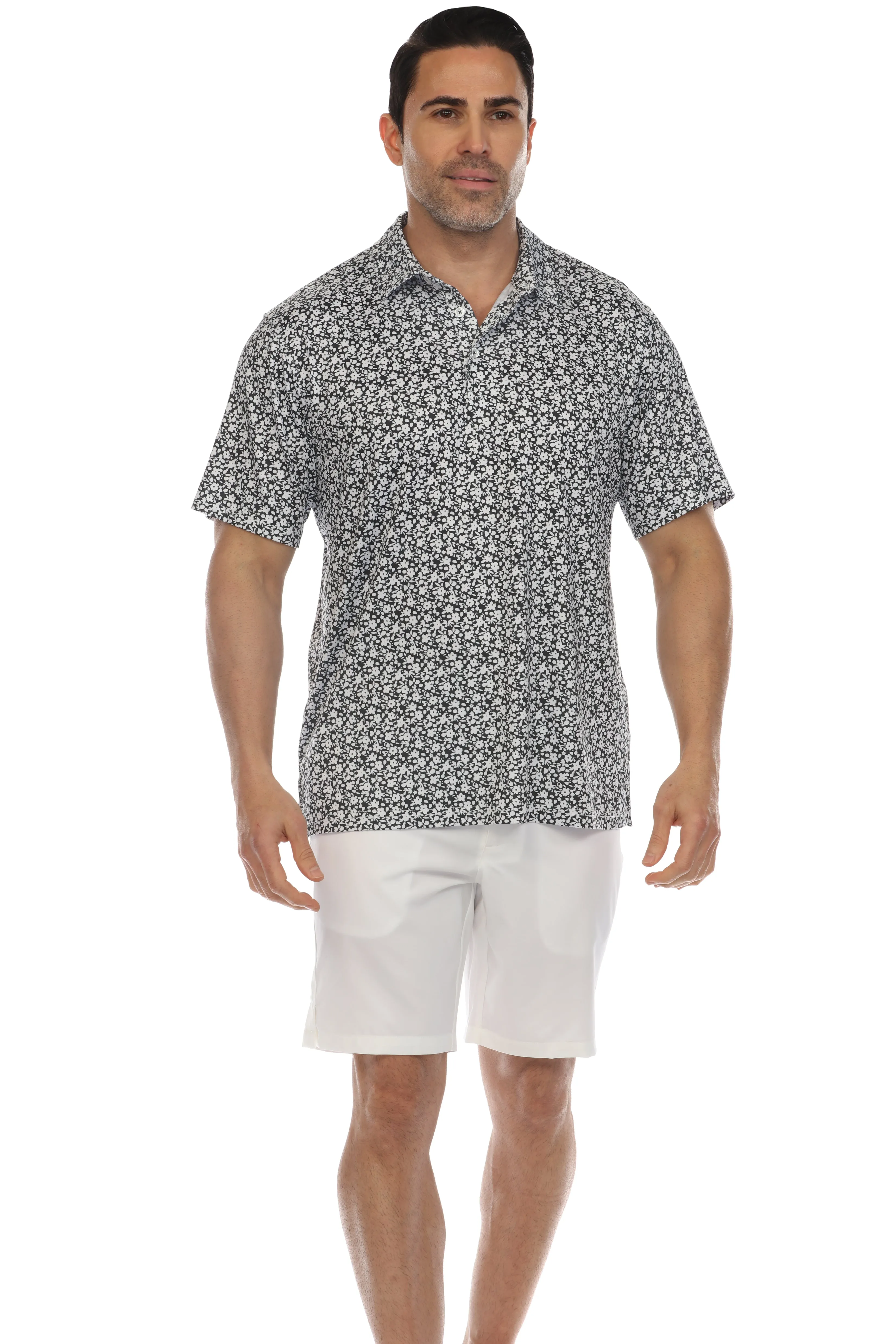 Casual Dry-Fit Polo Shirt Floral Print