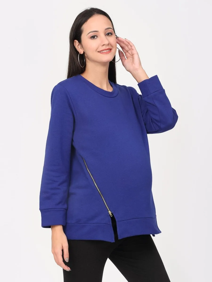 Cobalt Blue Maternity and Nursing Sweatshirt