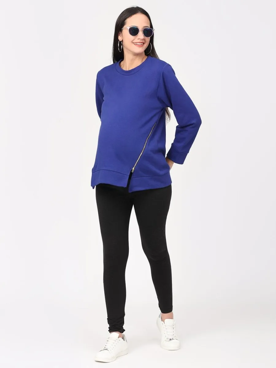 Cobalt Blue Maternity and Nursing Sweatshirt