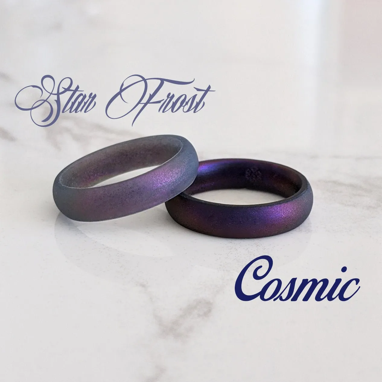 Cosmic Purple Breathable Silicone Ring for Women and Men