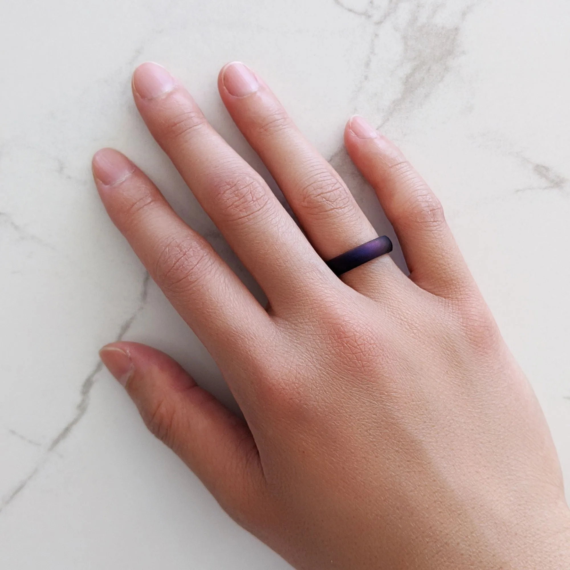 Cosmic Purple Breathable Silicone Ring for Women and Men