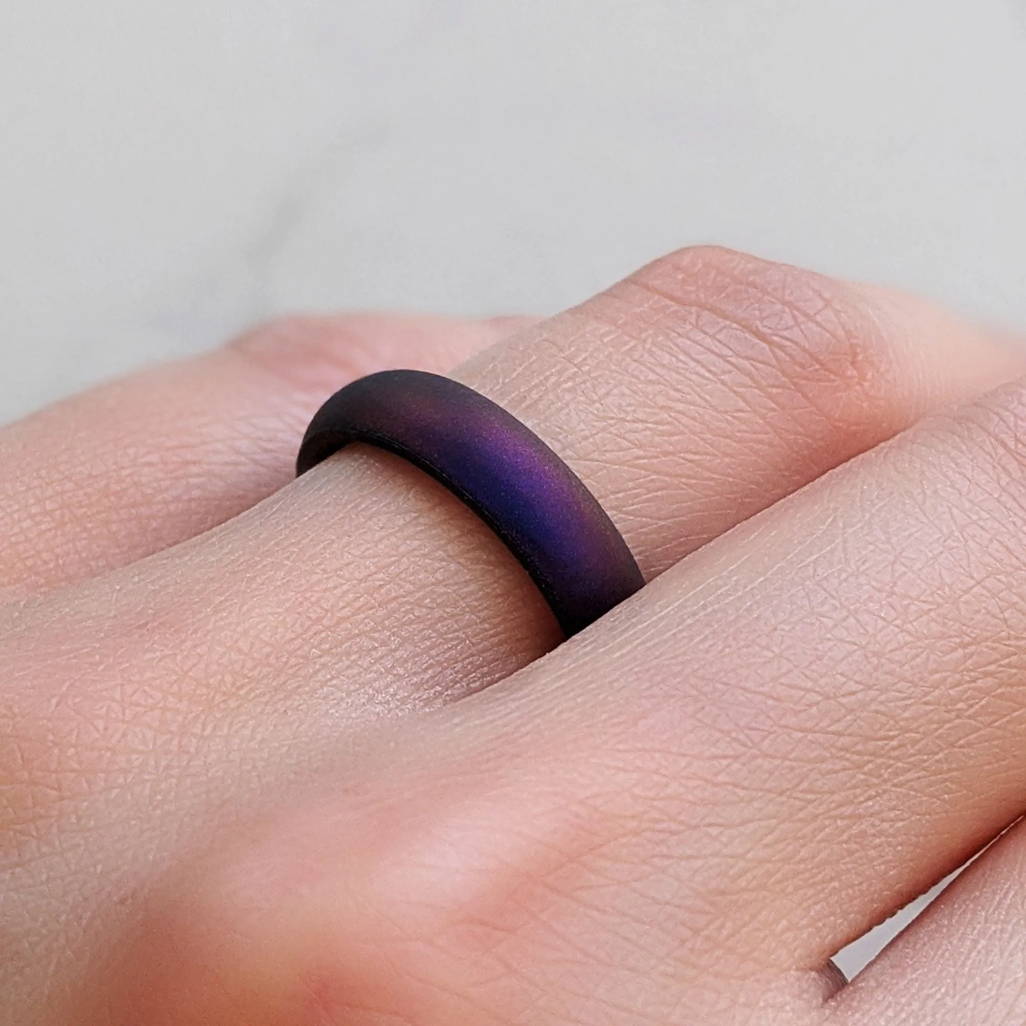 Cosmic Purple Breathable Silicone Ring for Women and Men