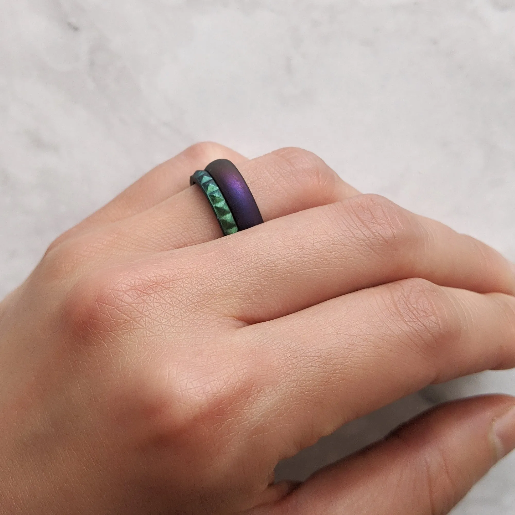 Cosmic Purple Breathable Silicone Ring for Women and Men