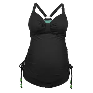 Dark Shake Black Tankini Nursing Maternity Swimsuit Set - Cake