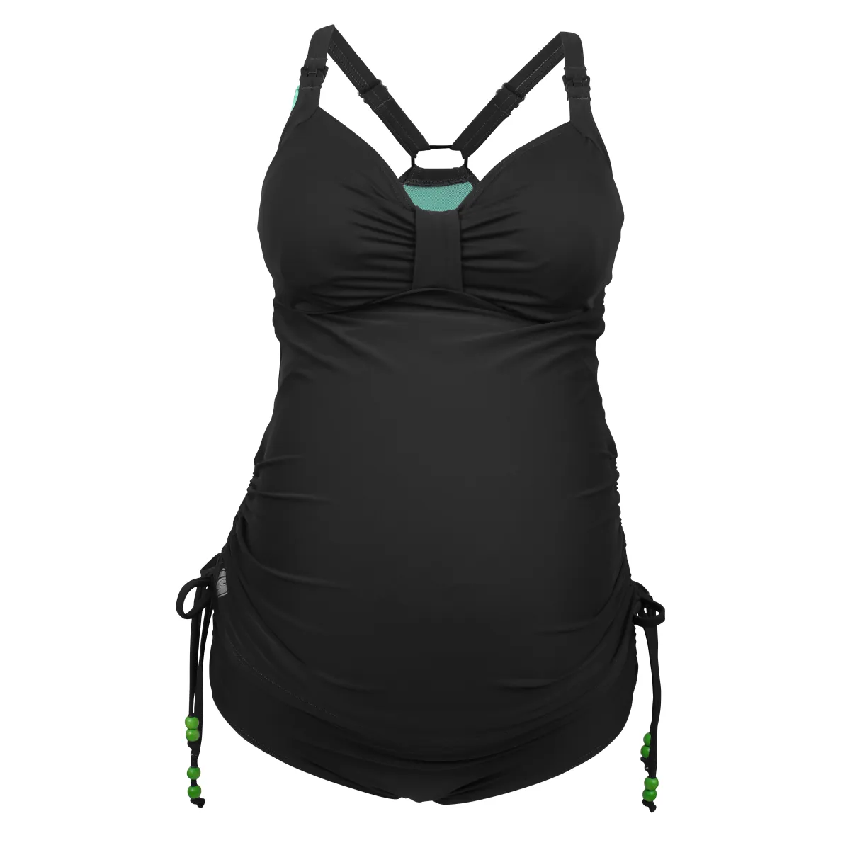 Dark Shake Black Tankini Nursing Maternity Swimsuit Set - Cake