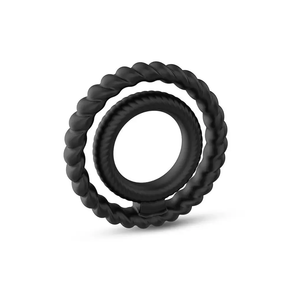 Dorcel Silicone Black Double Cock Ring for Him