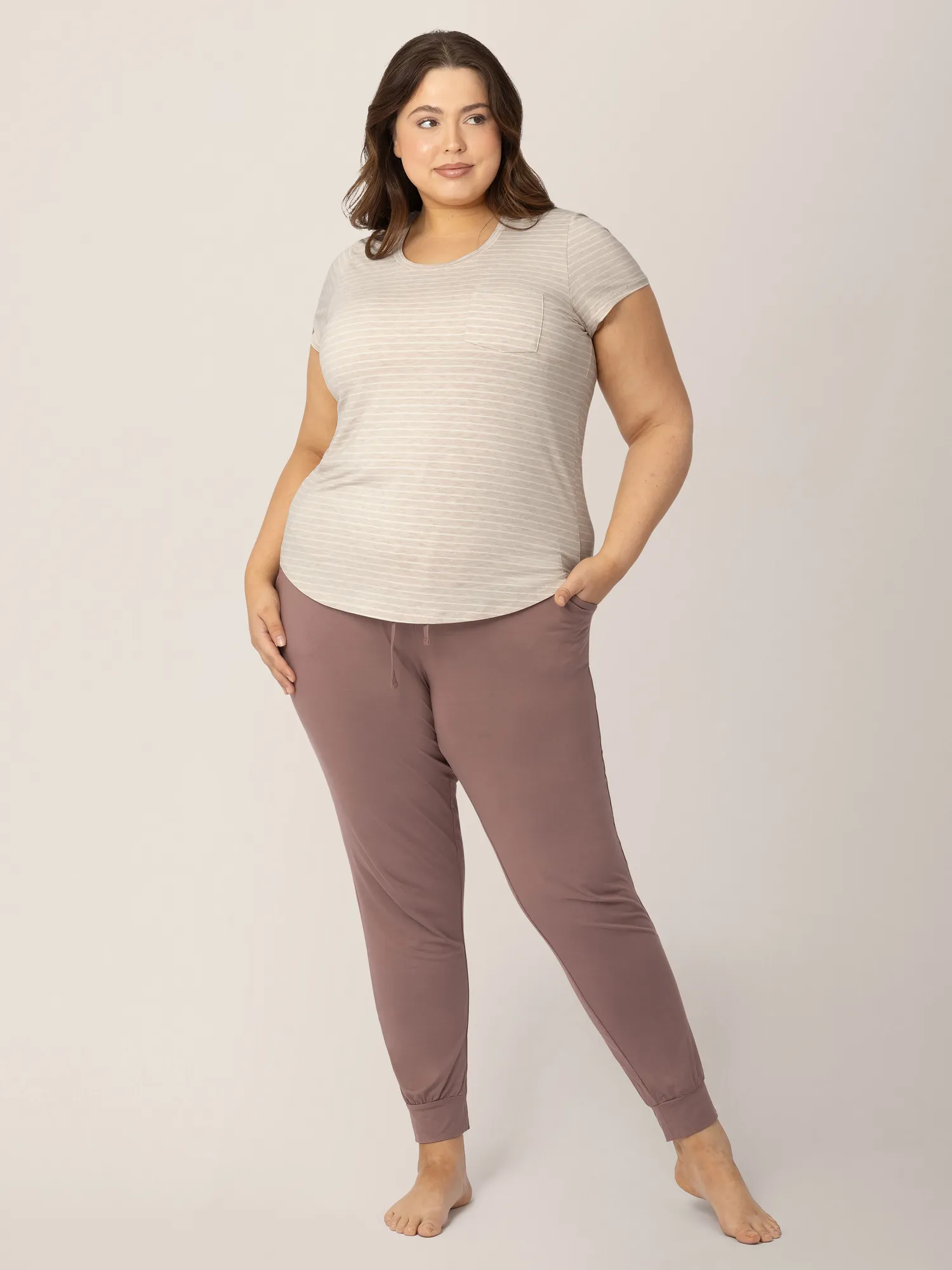 Everyday Maternity & Nursing T-shirt | Oatmeal Stripe