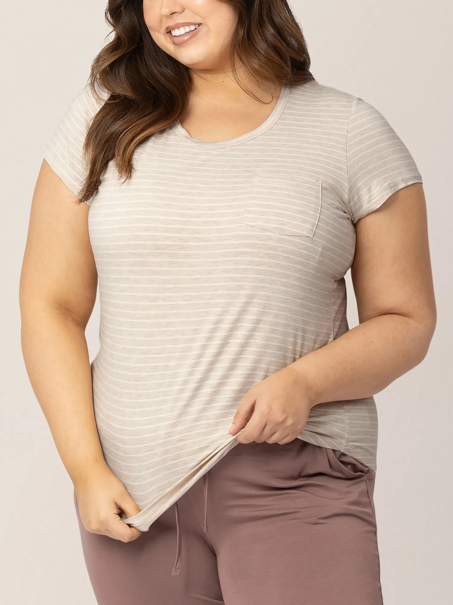 Everyday Maternity & Nursing T-shirt | Oatmeal Stripe