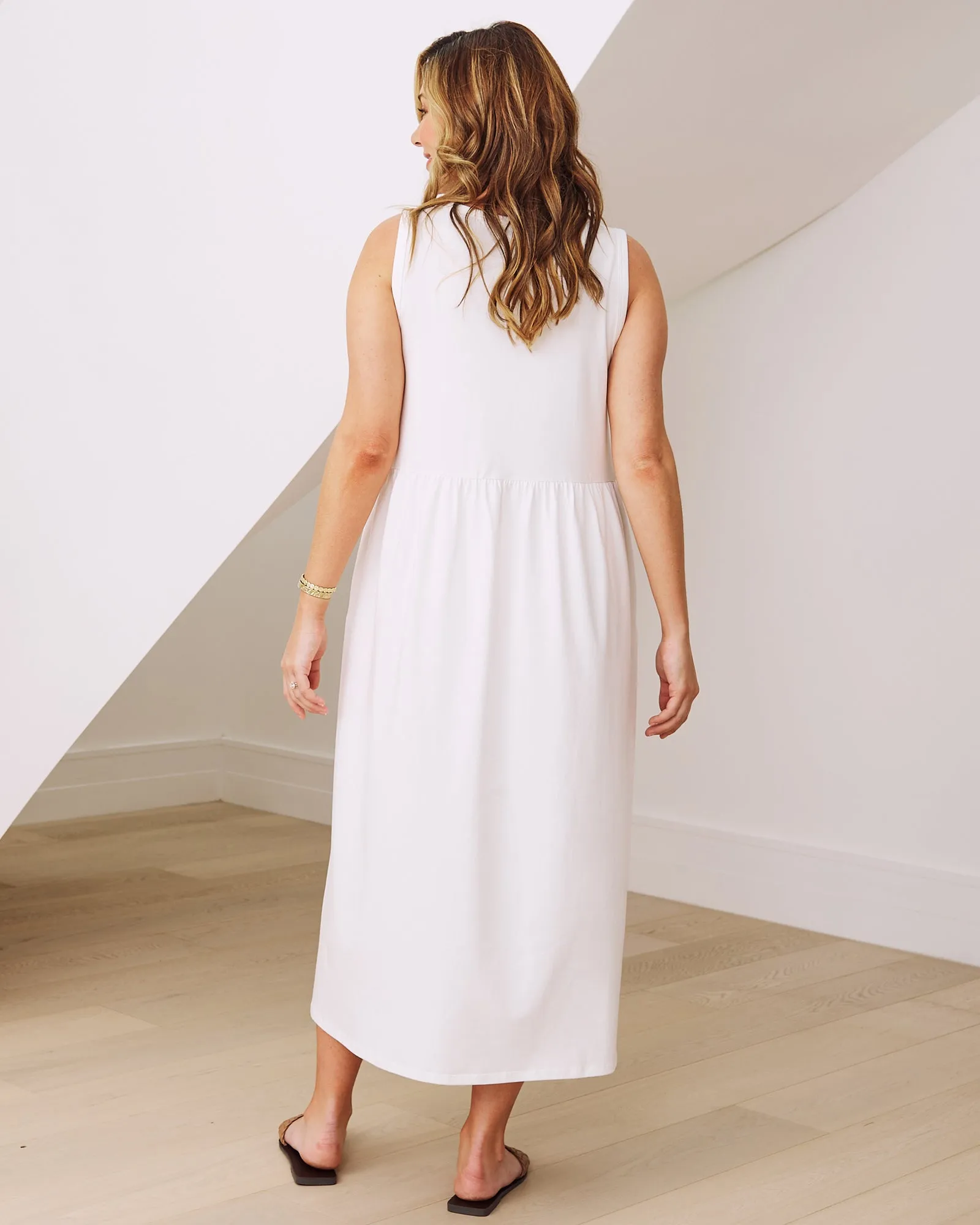 Faye Maternity Essential Dress In White