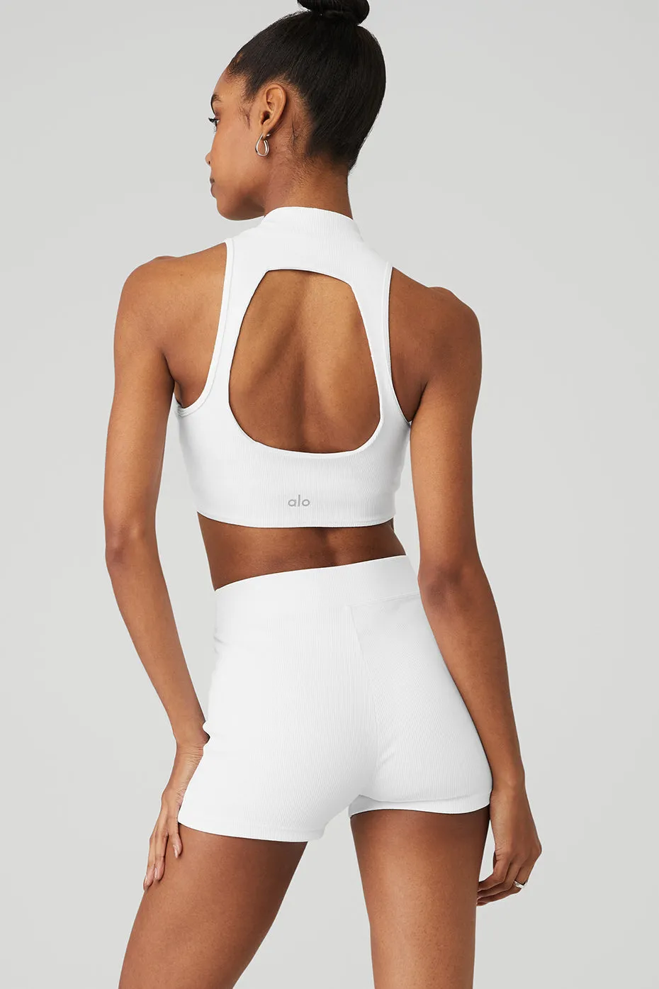 Goddess Rib Cropped Dynamite Tank - White