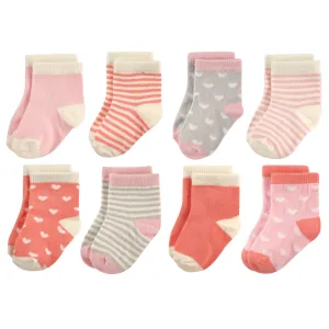 Hudson Baby Cotton Rich Newborn and Terry Socks, Hearts