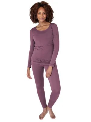 Jane Nursing Pajama Set | Burgundy Plum