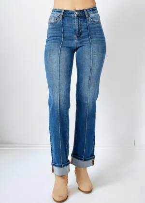 Judy Blue High Waist Seam Detail Straight Jeans