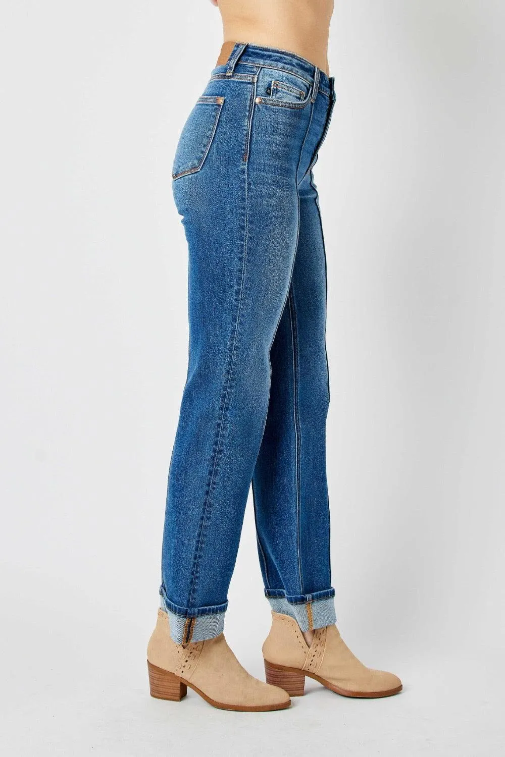 Judy Blue High Waist Seam Detail Straight Jeans