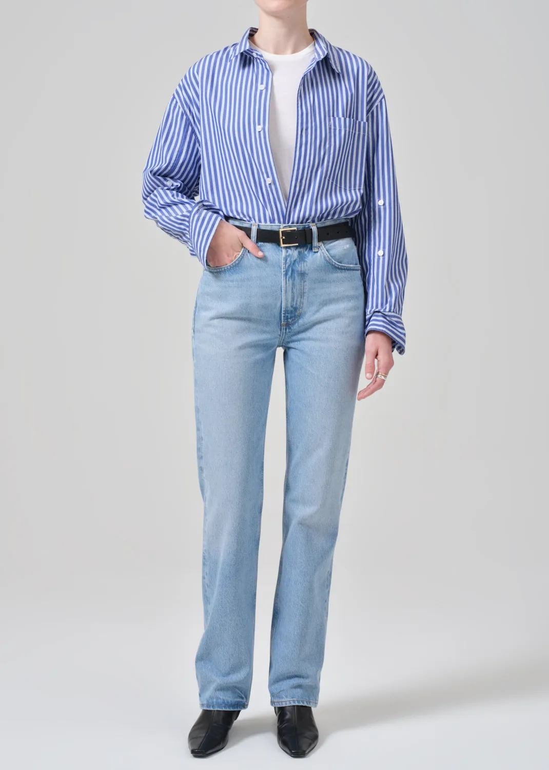 Kayla Shirt in Navy Mesa Stripe