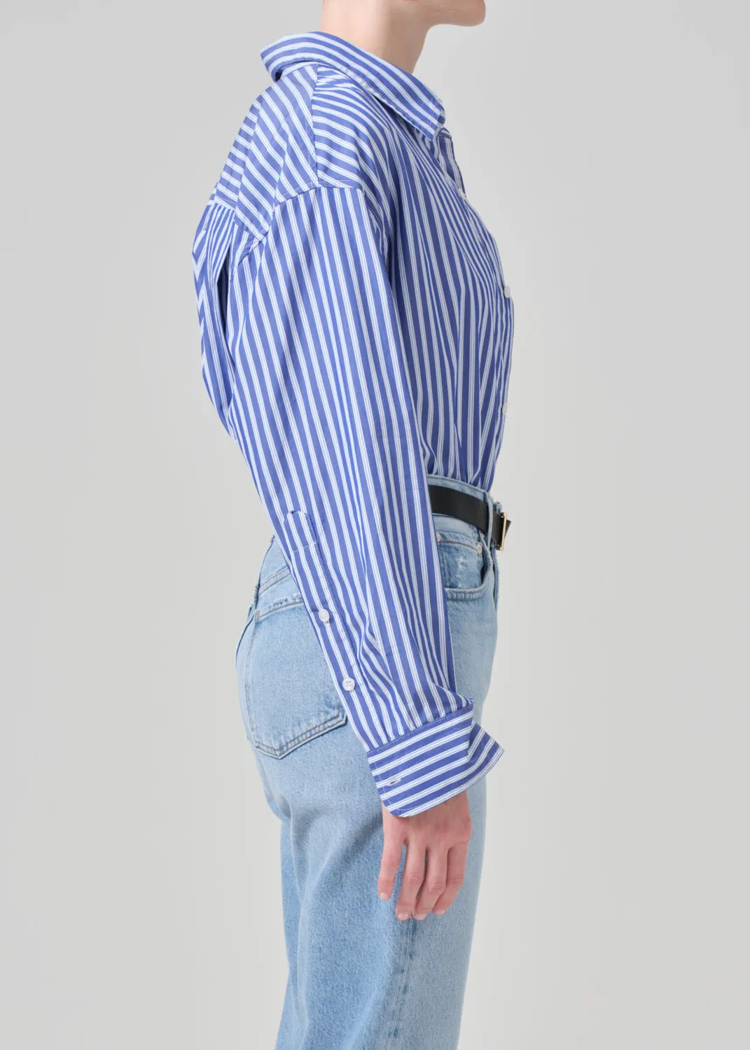 Kayla Shirt in Navy Mesa Stripe