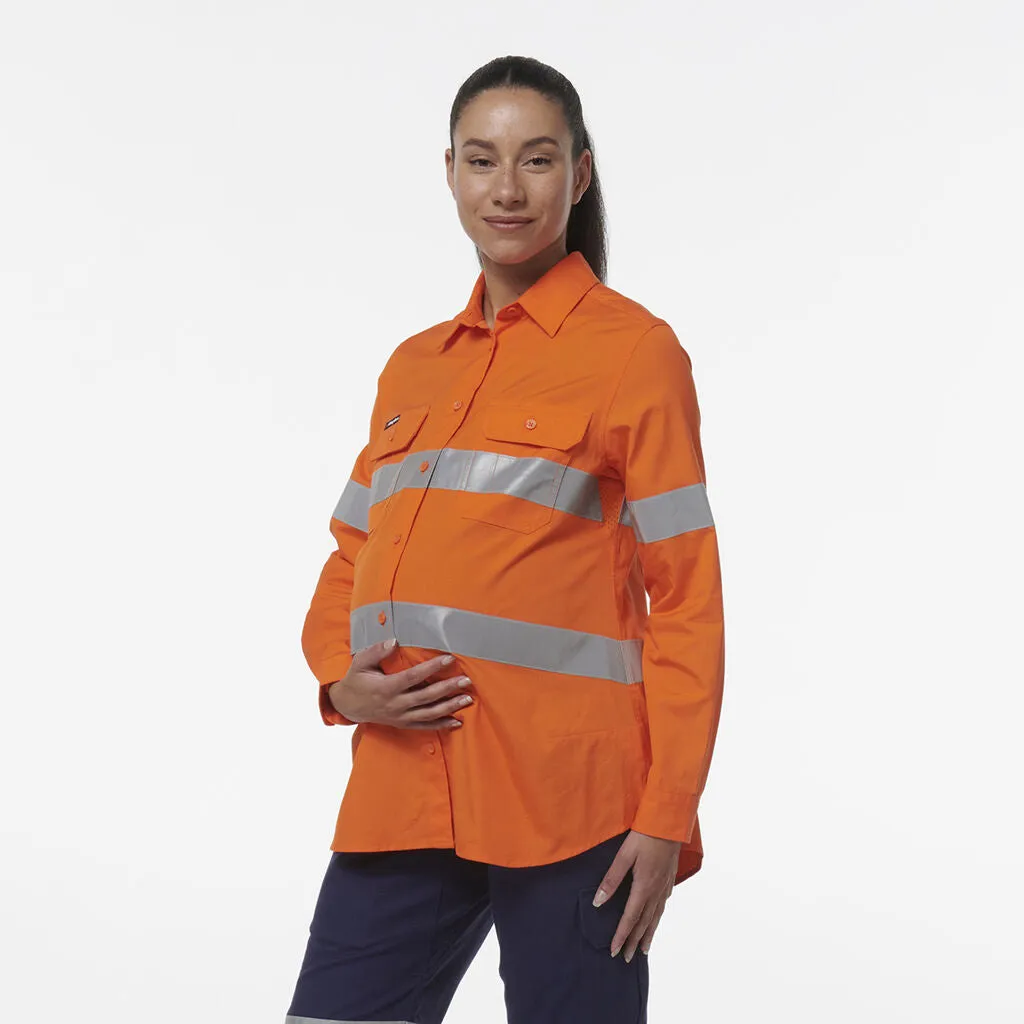 King Gee Women's Workcool Maternity Reflective Shirt (K44235)